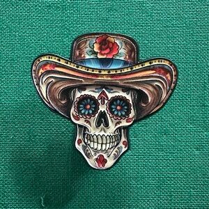 Colorful Sugar Skull Enamel Pin